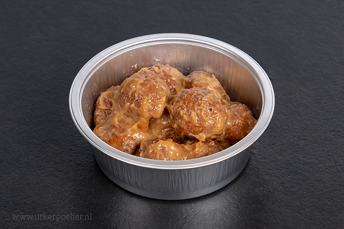 Productfoto De Urker Poelier Gehakt Balletjes met Satesaus